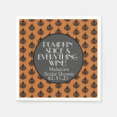 Fall Pumpkin Gewürz Brautparty Serviette (Vorderseite)