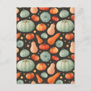 Fall Pumpkin Gewürz Halloween Erntedank Pumpkins Feiertagspostkarte