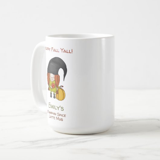Fall Pumpkin Gewürz Personalisiert Kaffeetasse (Vorderseite Links)