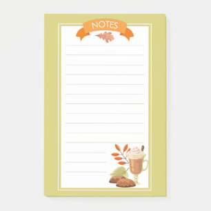 Fall Pumpkin Gewürz Post-It Notes Klebezettel
