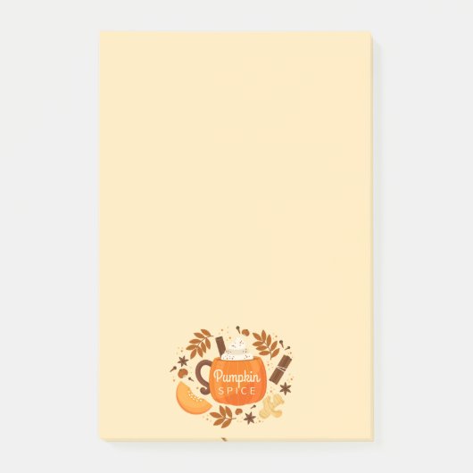 Fall Pumpkin Gewürz Post-It Notes Klebezettel (Vorderseite)