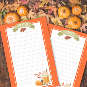 Fall Pumpkin Gewürz Post-It Notes Klebezettel