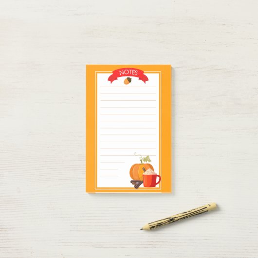 Fall Pumpkin Gewürz Post-It Notes Klebezettel (Auf Schreibtisch)