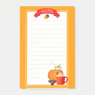 Fall Pumpkin Gewürz Post-It Notes Klebezettel
