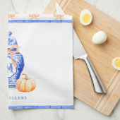 Fall Pumpkin | Ginger Jar Monogram Geschirrtuch (Viertel Falte)