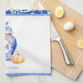 Fall Pumpkin | Ginger Jar Monogram Geschirrtuch (Viertel Falte)