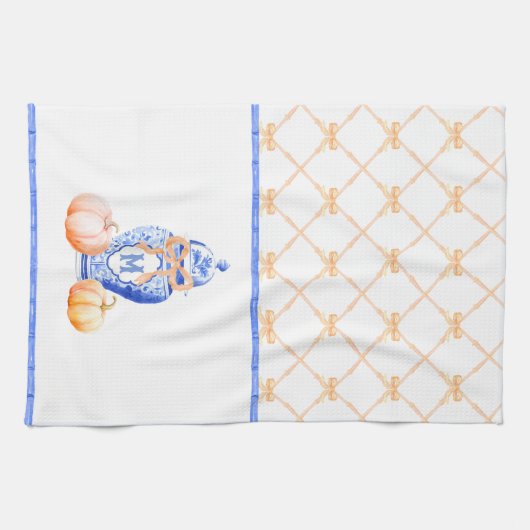 Fall Pumpkin | Ginger Jar Monogram Geschirrtuch (Horizontal)