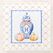 Fall Pumpkin | Ginger Jar Monogram Glasuntersetzer (Vorderseite)