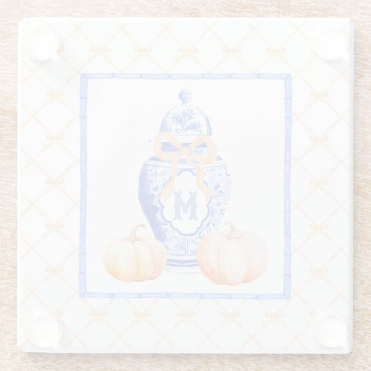 Fall Pumpkin | Ginger Jar Monogram Glasuntersetzer (Rückseite)