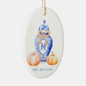 Fall Pumpkin | Ginger Jar Monogram Keramik Ornament (Rechts)