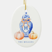 Fall Pumpkin | Ginger Jar Monogram Keramik Ornament (Hinten)