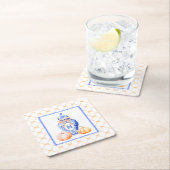 Fall Pumpkin | Ginger Jar Monogram Rechteckiger Pappuntersetzer (Vor Ort)