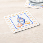 Fall Pumpkin | Ginger Jar Monogram Rechteckiger Pappuntersetzer (angewinkelt)