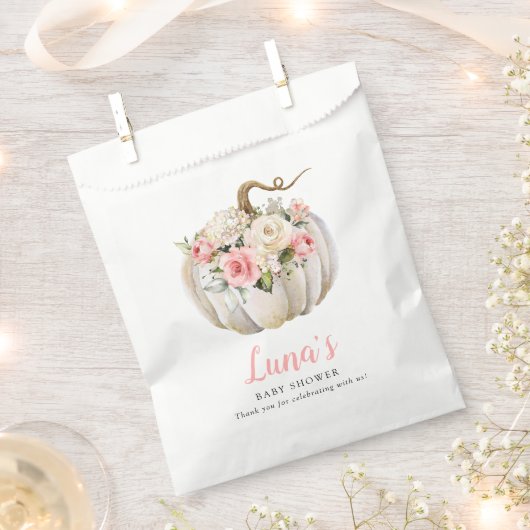 Fall Pumpkin Girl Baby Dusche Fevor Taschen Geschenktütchen (Ausgeschnitten)