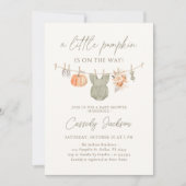 Fall Pumpkin Girl Baby Kleidung Babydusche Einladung (Vorderseite)