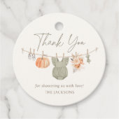 Fall Pumpkin Girl Baby Kleidung Babydusche Geschenkanhänger (Vorderseite)