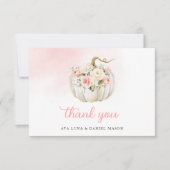 Fall Pumpkin Girl Babydusche Danke Karte (Vorderseite)