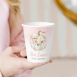 Fall Pumpkin Girl Babydusche Personalisiert Pappbecher