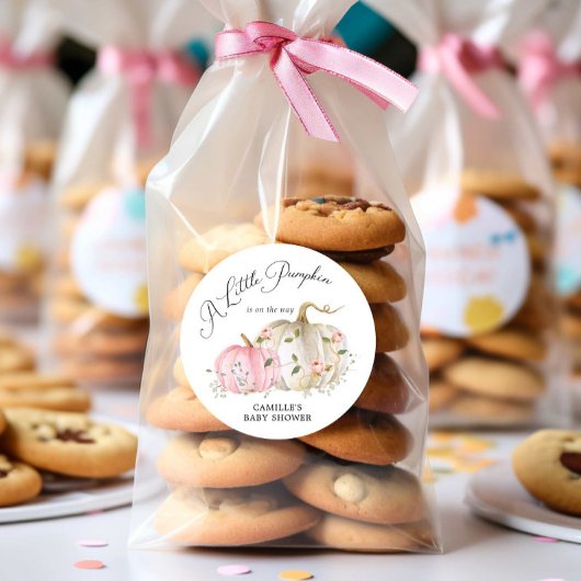 Fall Pumpkin Girl Babydusche Runder Aufkleber