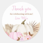 Fall Pumpkin Girl Birthday Classic Round Sticker (Vorderseite)