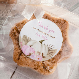 Fall Pumpkin Girl Birthday Classic Round Sticker