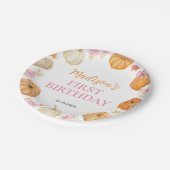 Fall Pumpkin Girl Birthday Pappteller (Schrägansicht)