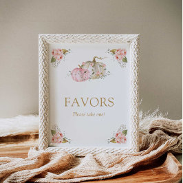 Fall Pumpkin Girl Geburtstagsfavoriten Zeichen Poster