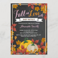 Fall Pumpkin Girl Pink Babydusche Einladung