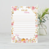 Fall Pumpkin Girl Time Capsule Note Card Dankeskarte (Stehend Vorderseite)