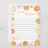 Fall Pumpkin Girl Time Capsule Note Card Dankeskarte (Vorderseite)