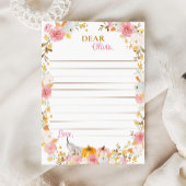 Fall Pumpkin Girl Time Capsule Note Card Dankeskarte