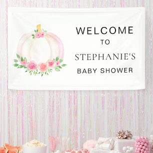 Fall Pumpkin Girl's Baby Shower Willkommen Banner