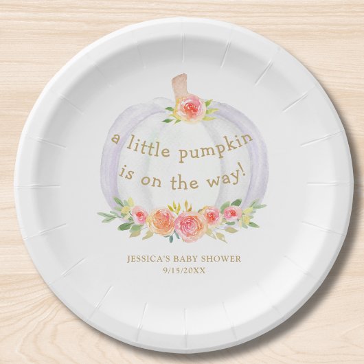 Fall Pumpkin Girls Babydusche Pappteller
