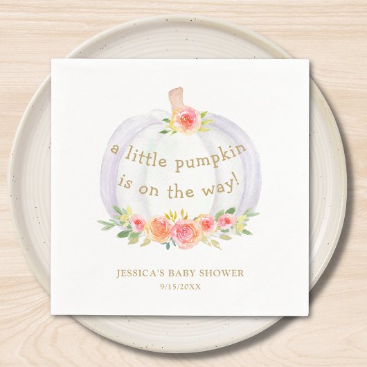 Fall Pumpkin Girls Babydusche Serviette