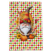 Fall Pumpkin Gnome Mittlere Geschenktüte (Rückseite)