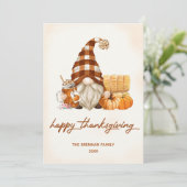 Fall Pumpkin Gnomes Erntedank Feiertagskarte (Stehend Vorderseite)