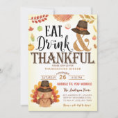 Fall Pumpkin Gobble Erntedank Dinner Türkei Einladung (Vorderseite)