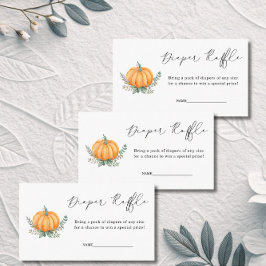 Fall Pumpkin Greenerenery Diaper Raffle Baby Dusch Begleitkarte