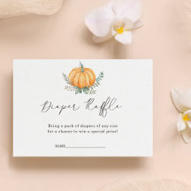 Fall Pumpkin Greenerenery Diaper Raffle Baby Dusch