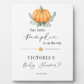 Fall Pumpkin Greenery Baby Dusche Willkommen Fotoplatte (Vorderseite)