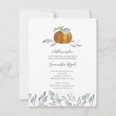 Fall Pumpkin Greenery Baby Shower Einladung (Vorderseite)