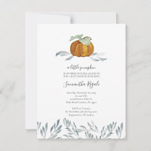 Fall Pumpkin Greenery Baby Shower Einladung