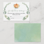 Fall Pumpkin Greenery Baby Shower schätzt wie viel Begleitkarte (Vorne/Hinten)