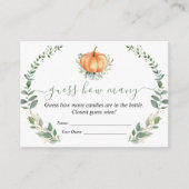 Fall Pumpkin Greenery Baby Shower schätzt wie viel Begleitkarte (Vorderseite)