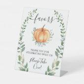 Fall Pumpkin Greenery Gold Favoriten Bitte nimm di Sockelschild (Vorderseite)