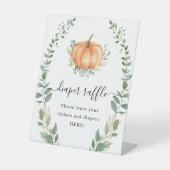 Fall Pumpkin Greenery Gold Foliage Diaper Raffle Sockelschild (Vorderseite)