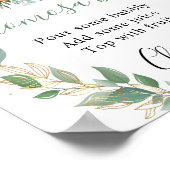 Fall Pumpkin Greenery Gold Foliage Momosa Bar Sign Poster (Ecke)