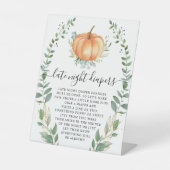 Fall Pumpkin Greenery Gold Spate Night Diapers Sockelschild (Vorderseite)