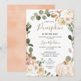 Fall Pumpkin Greenery ist auf dem Weg Baby Dusche  Einladung