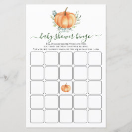 Fall Pumpkin Greenery Verlass Baby Shower Bingo Ga